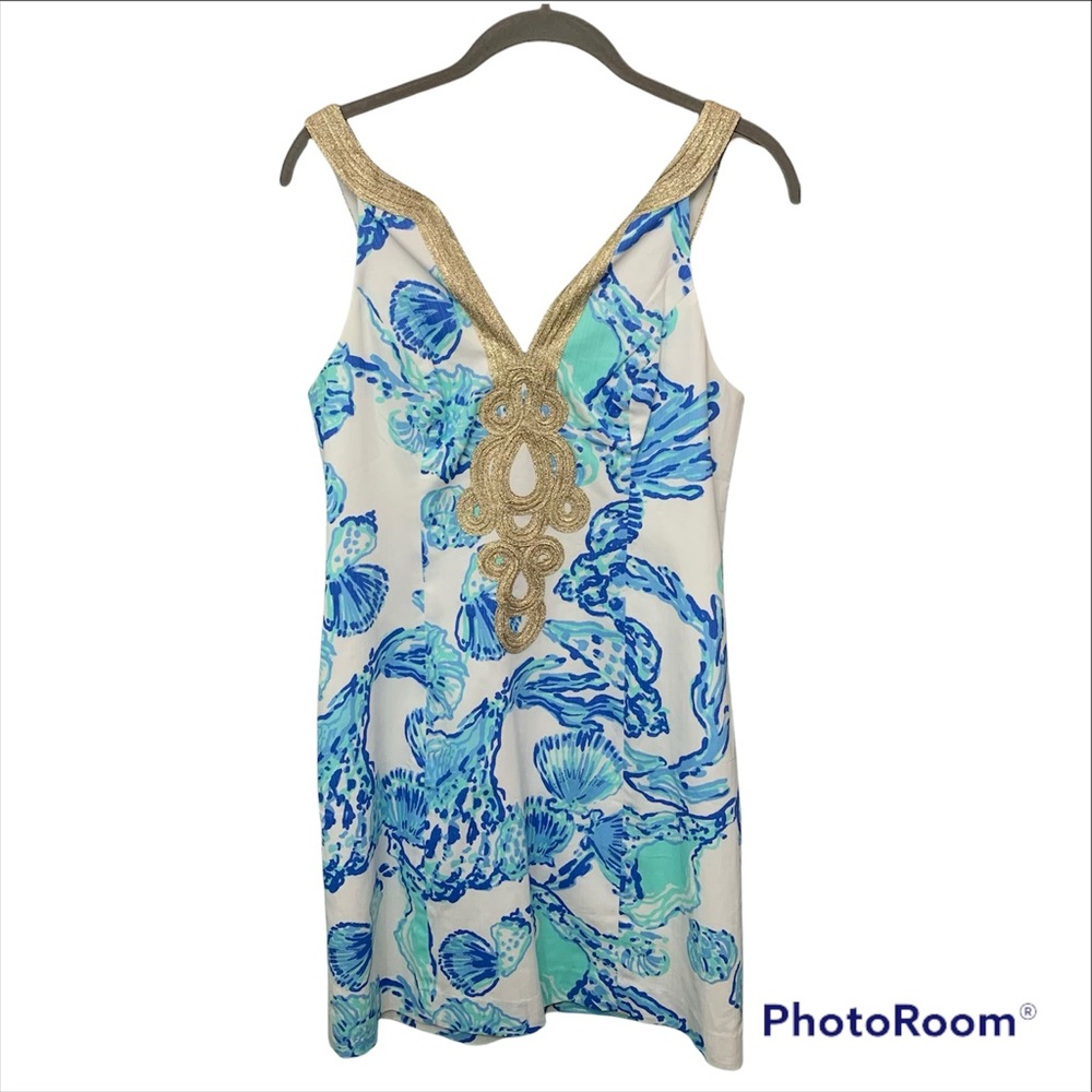 Lily Pulitzer Emery Shift Dress in Barefoot Princess in Resort White Size 4 - Picture 1 of 15